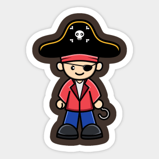 kawaii pirate character Sticker